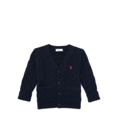 Ralph Lauren Cable-knit Cotton Cardigan Hunter Navy 3m