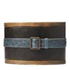 Ralph Lauren Rrl Tooled Leather Souvenir Belt Indigo