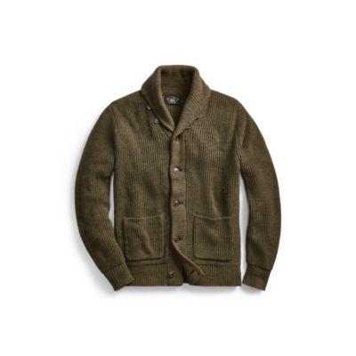 Ralph Lauren Cotton Shawl-collar Cardigan Olive Heather