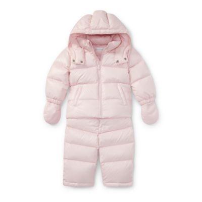 Ralph Lauren Hooded Down Snowsuit Hint Of Pink 9m