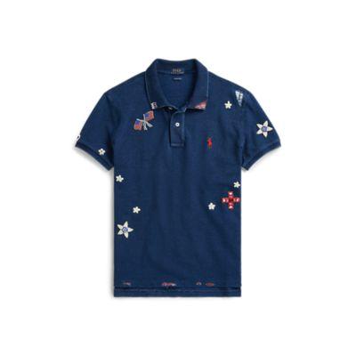 Ralph Lauren Classic Fit Beaded Polo Shirt Dark Indigo