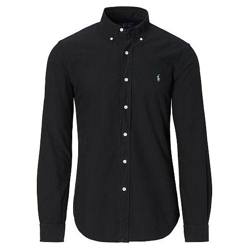 Polo Ralph Lauren Slim Garment-dyed Cotton Shirt Black