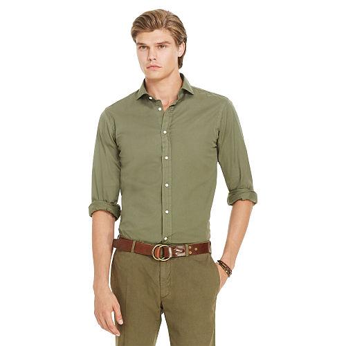 Polo Ralph Lauren Garment-dyed Cotton Shirt Mill Olive