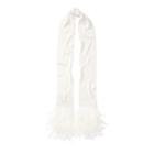 Polo Ralph Lauren Feather-trim Silk-blend Scarf Cream