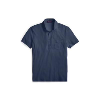Ralph Lauren Washed Piqu Polo Shirt Metro Navy Heather