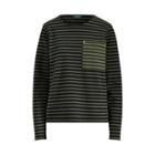 Ralph Lauren Striped Cotton Pocket T-shirt Polo Black/admiral Green