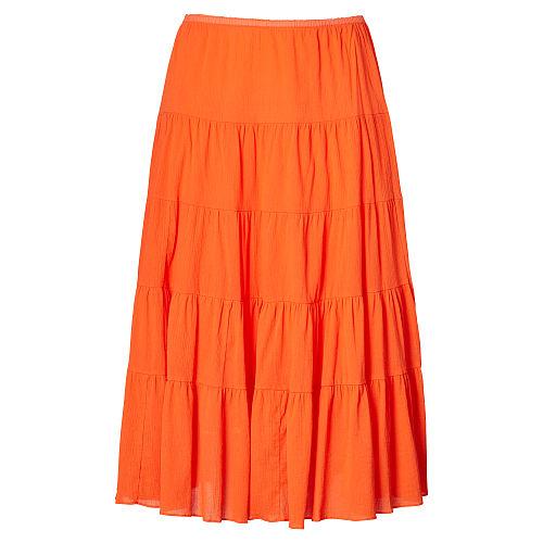 Ralph Lauren Lauren Woman Cotton Gauze Maxiskirt Sunset Orange