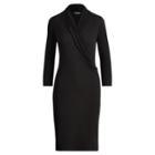 Ralph Lauren Stretch Jersey Wrap Dress Polo Black