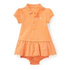 Ralph Lauren Eyelet Polo Dress & Bloomer Fair Orange 6m