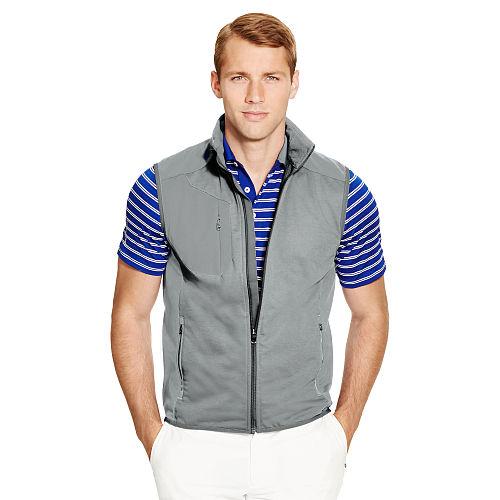 Ralph Lauren Rlx Golf Fleece-paneled Jersey Vest Grey/heritage Royal