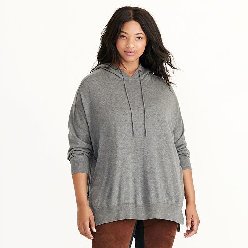Ralph Lauren Lauren Woman Cotton Jersey Hoodie Concrete Heather
