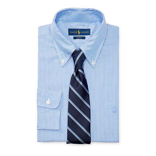Polo Ralph Lauren Slim-fit Cotton Dress Shirt Blue/white