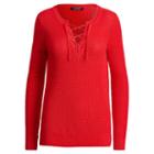 Ralph Lauren Lauren Lace-up Cotton Sweater Fresh Tomato