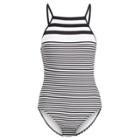 Ralph Lauren Striped One-piece Swimsuit Black/white