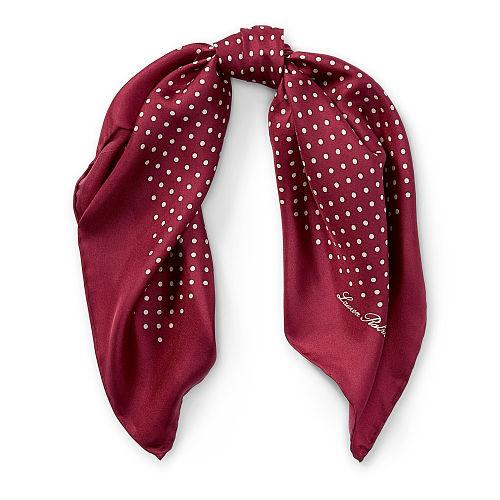 Ralph Lauren Lauren Farah Polka-dot Silk Scarf