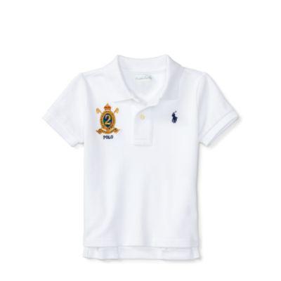 Ralph Lauren Crest Cotton Mesh Polo Shirt White 3m