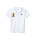 Ralph Lauren Crest Cotton Mesh Polo Shirt White 3m