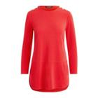 Ralph Lauren Button-trim Matte Jersey Top Crimson Sp