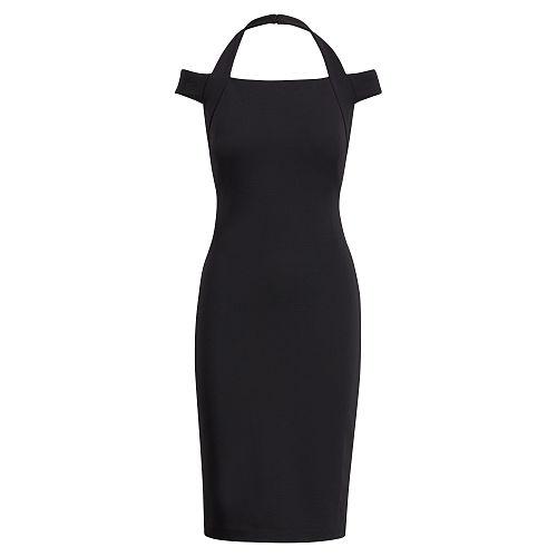 Ralph Lauren Lauren Ponte Off-the-shoulder Dress Black