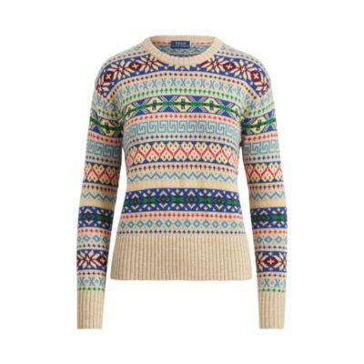 Ralph Lauren Fair Isle Crewneck Sweater Tan