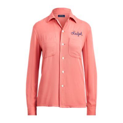Ralph Lauren Embroidered Twill Shirt Montauk Red