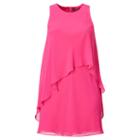 Ralph Lauren Lauren Woman Georgette Overlay Shift Dress Tropic Pink