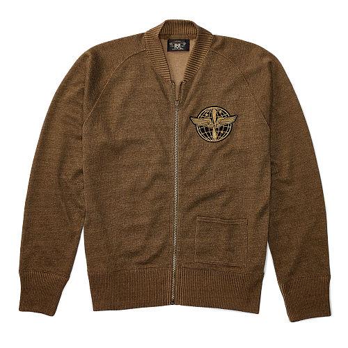 Ralph Lauren Rrl Fleece Full-zip Cardigan Basil