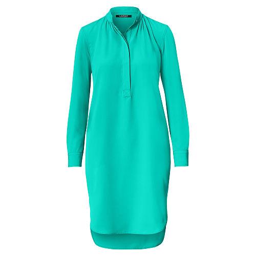 Ralph Lauren Lauren Crepe De Chine Shirtdress Tropic Turquoise