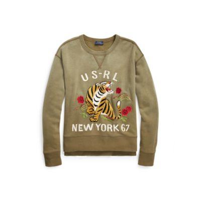Ralph Lauren Embroidered Fleece Sweatshirt Green