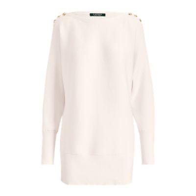 Ralph Lauren Button-shoulder Cotton Sweater Dusty Pink