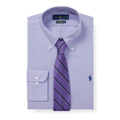Ralph Lauren Slim Fit Plaid Shirt Purple/white