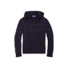 Ralph Lauren Cable-knit Cashmere Hoodie Classic Chairman Navy