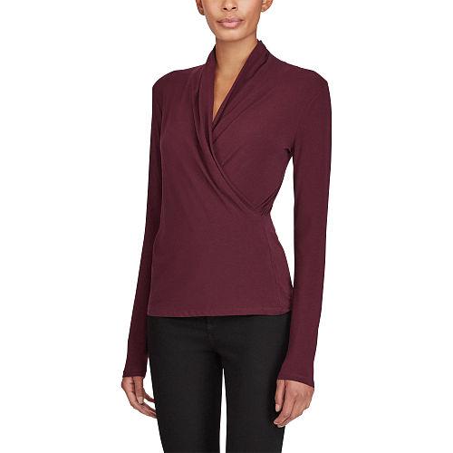 Ralph Lauren Lauren Cotton Surplice Top