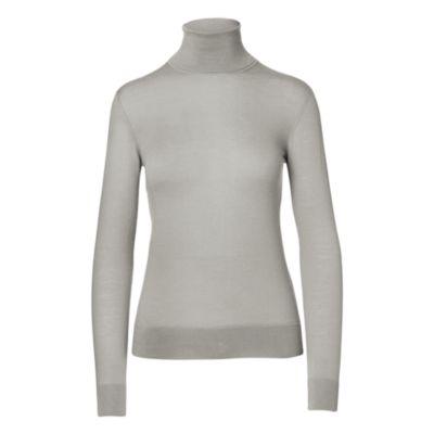 Ralph Lauren Cashmere Turtleneck Sweater Lux Light Grey Melange