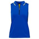 Ralph Lauren Jersey Racerback Mockneck Top Sapphire/yellow