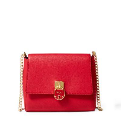 Ralph Lauren Pebbled Skyler Crossbody Bag Red