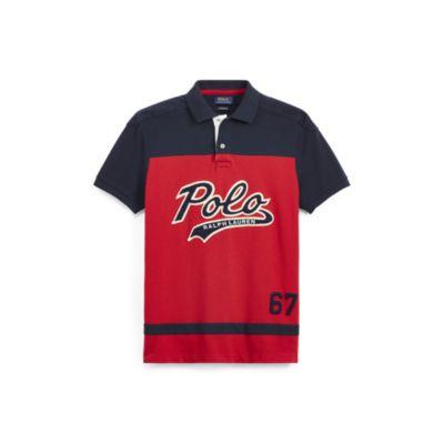 Ralph Lauren Custom Slim Fit Mesh Polo Ralph Red Multi