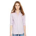 Polo Ralph Lauren Striped Knit Oxford Shirt Desert Purple/white