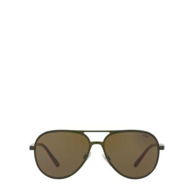 Ralph Lauren Polo Color-blocked Sunglasses Semishiny Olive