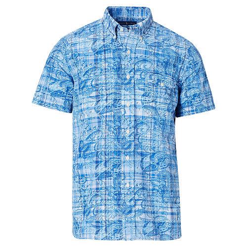 Polo Ralph Lauren Standard Fit Cotton Shirt Paisley Madras Blue