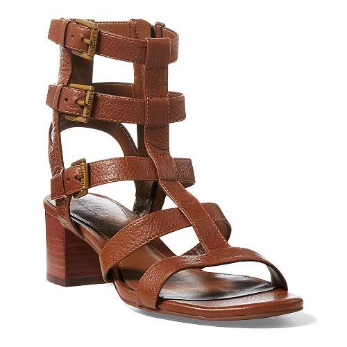Ralph Lauren Lauren Miri Cage Leather Sandal New Snuff