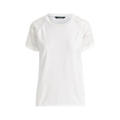 Ralph Lauren Eyelet-sleeve Cotton Top White