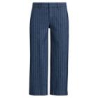 Ralph Lauren Pinstripe Denim Wide-leg Pant Indigo/cream Pinstripe