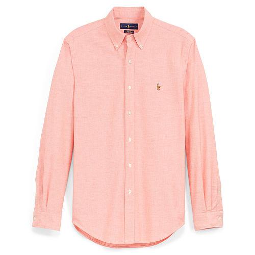 Polo Ralph Lauren Slim-fit Stretch Oxford Shirt Orange/white