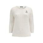 Ralph Lauren Crest Cable-knit Sweater Mascarpone Cream