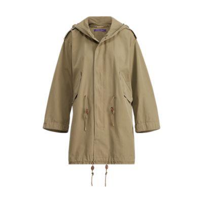 Ralph Lauren Cotton Canvas Hooded Parka Olive Drab