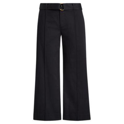 Ralph Lauren Cropped Twill Wide-leg Pant Polo Black
