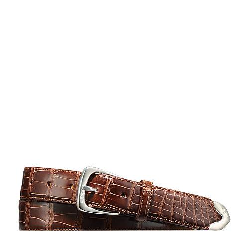 Ralph Lauren Sterling-tipped Alligator Belt Brown