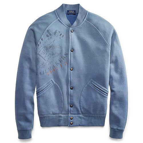 Polo Ralph Lauren Cotton-blend Baseball Jacket Stewart Blue