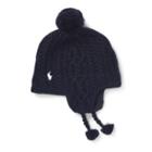 Ralph Lauren Cable-knit Earflap Hat Hunter Navy